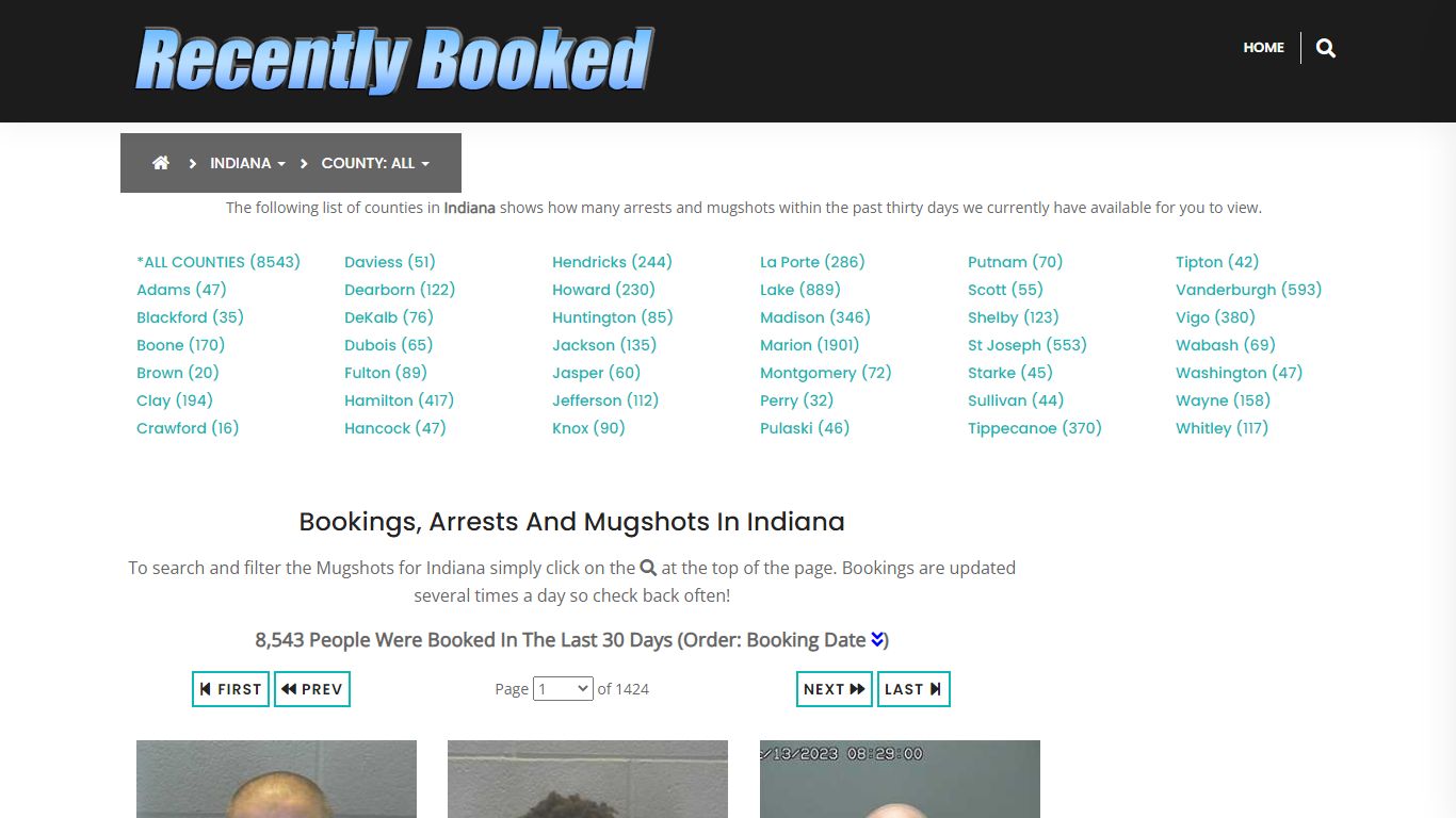 Bookings, Arrests and Mugshots in La Porte County, Indiana